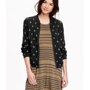 2/$20 Old Navy Black Print Bomber Jacket